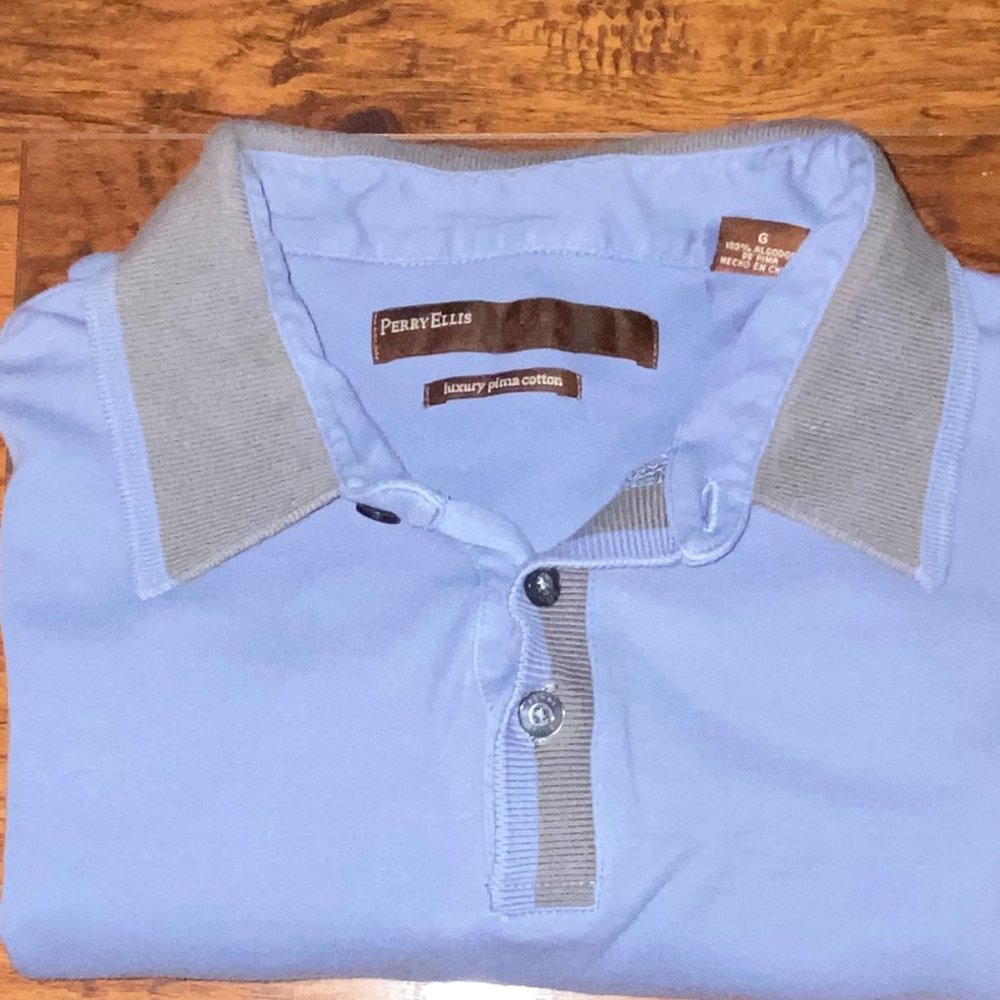 Large light blue short sleeve Perry Ellis Polo